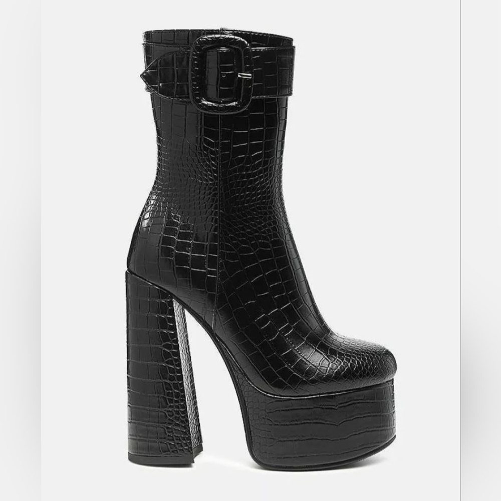London Rag  Croc-Embossed Platform Boots